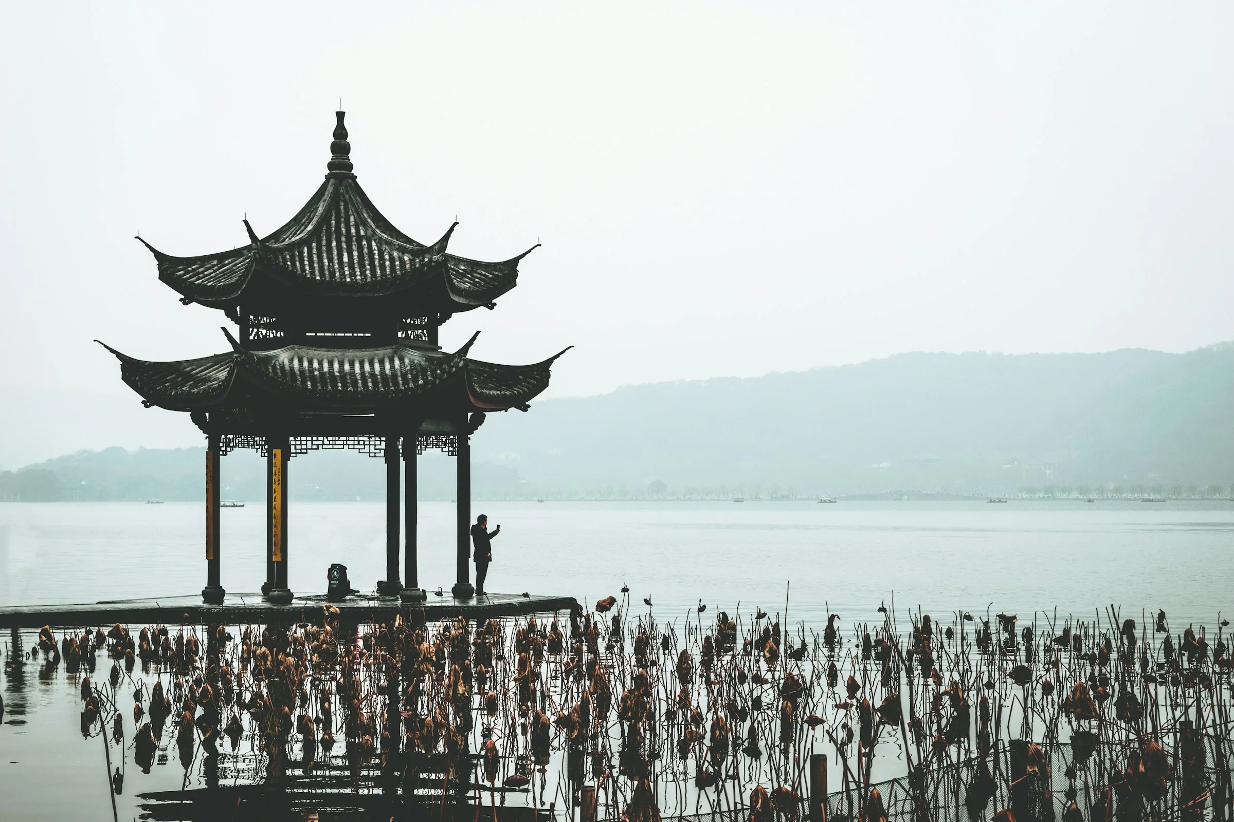 Mist rising from West Lake, Hangzhou.